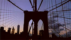 Brooklyn Bridge Silhouetted In the Sunset