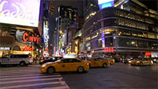 Traffic at Night in Times Square