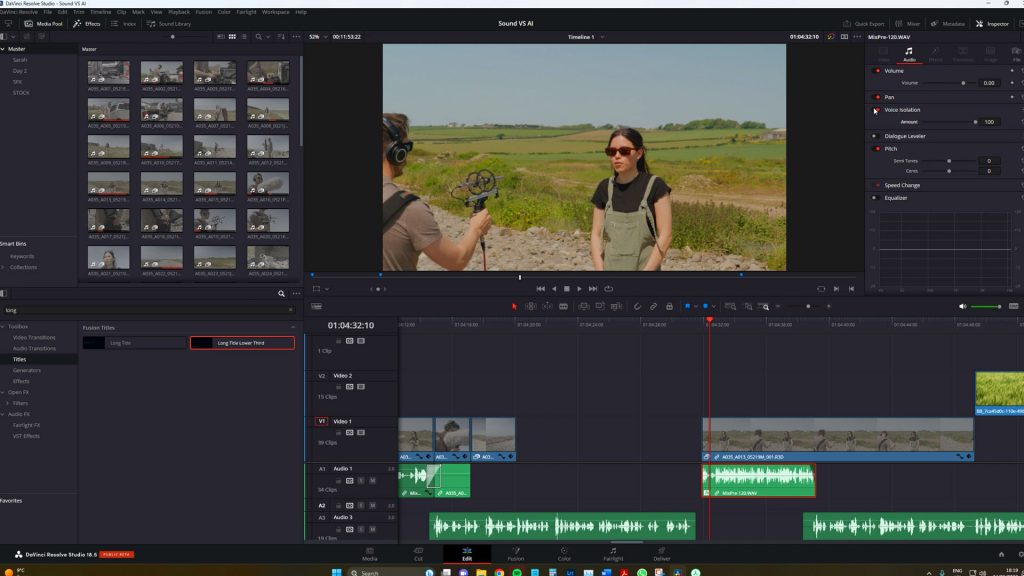 DaVinci Resolve's AI Voice Isolation