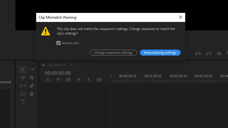 Conforming sequence settings to clips in Premiere Pro