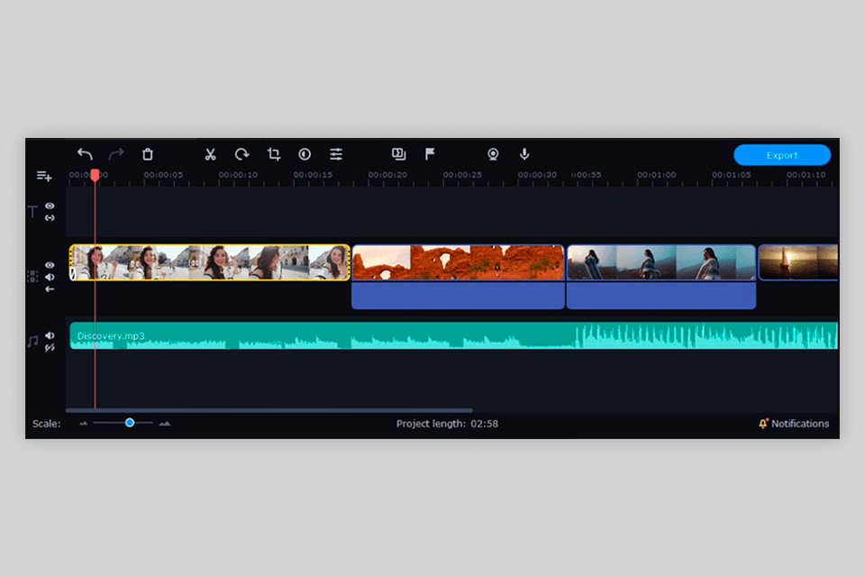 Movavi Video Editor Interface