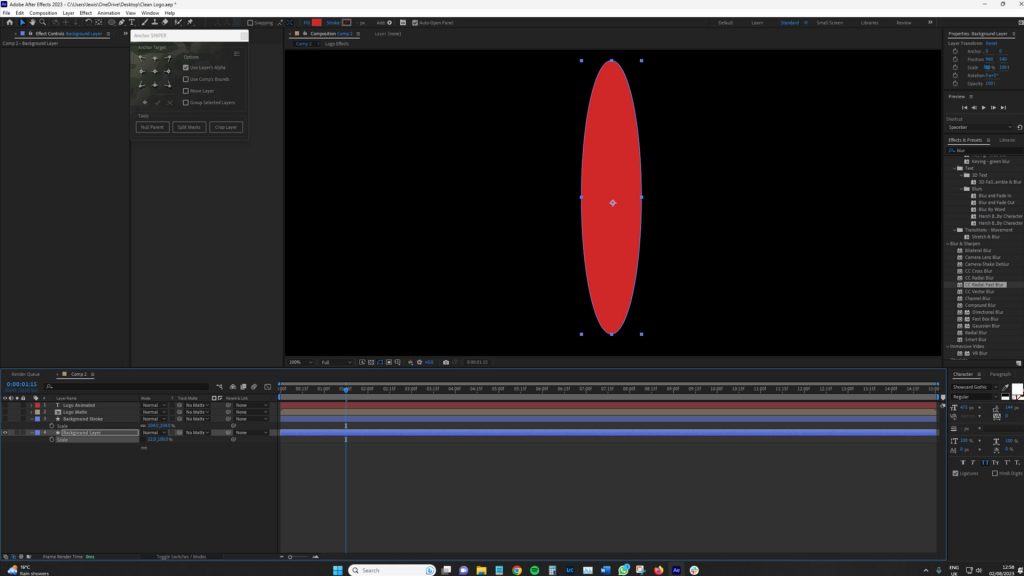 Animating the logo effects