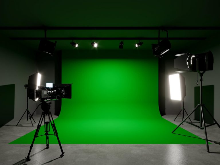 green screen and camera