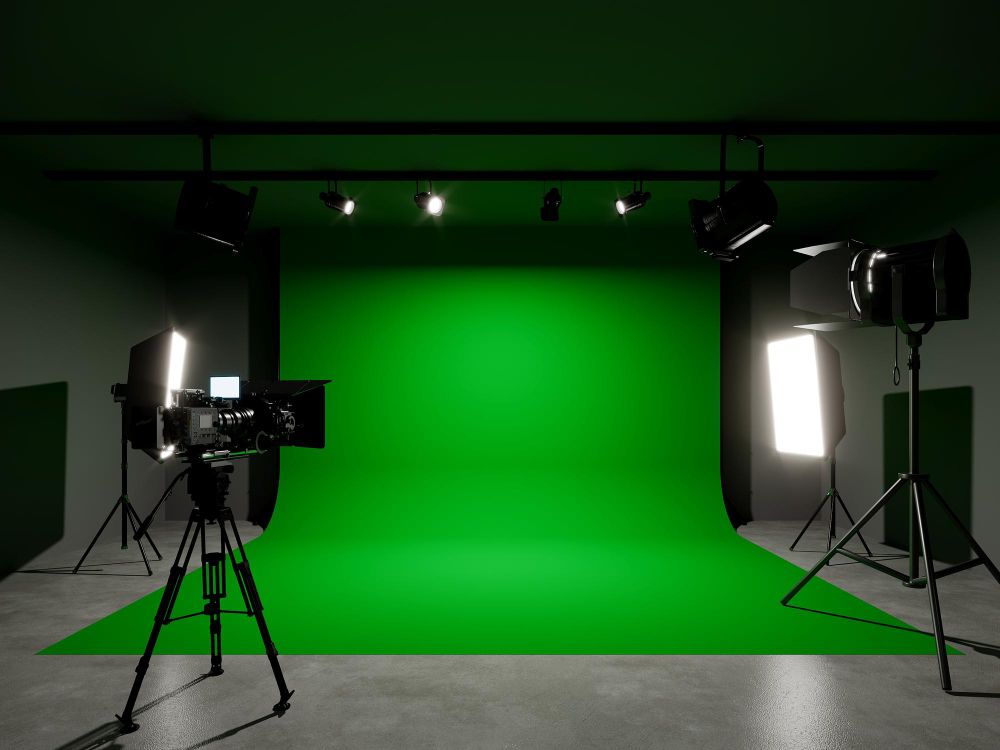 green screen and camera