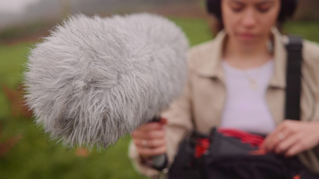 a field recorder in action