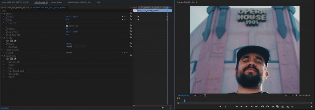 Adobe Premiere Pro Position effect adjustment