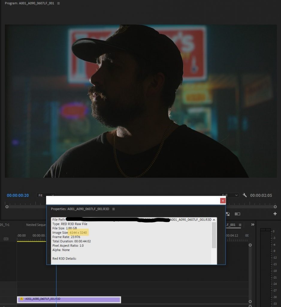 Adobe Premiere Pro 6K video clip